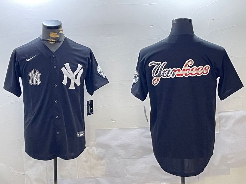 Men New York Yankees Blank Black Fashion Game Nike 2024 MLB Jersey style 6->los angeles dodgers->MLB Jersey